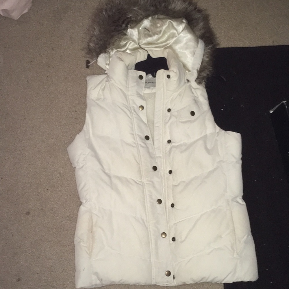 White puffy vest